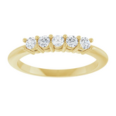 14K Yellow Gold 5 Stone Diamond Prong Set Ring .41CTW